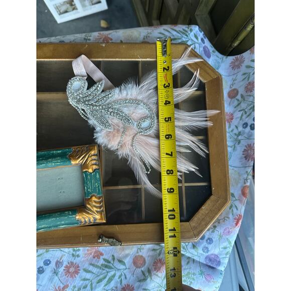 Vintage Curio Cabinet Wooden wood retro minimal octagon whimsical cottagecore - Picture 8 of 9